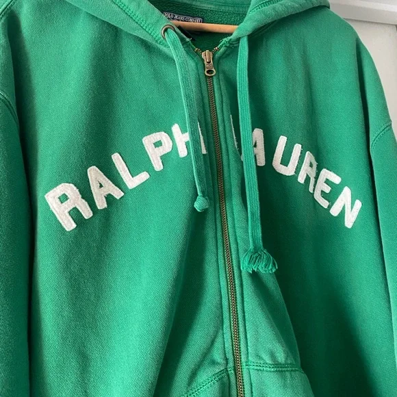 90s Ralph Lauren Polo Jeans Green Sweatshirt - Picture 2 of 6